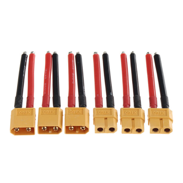 3Pairs XT60 Male Plug 12AWG 5cm Silicone Cable Wire - Image 1