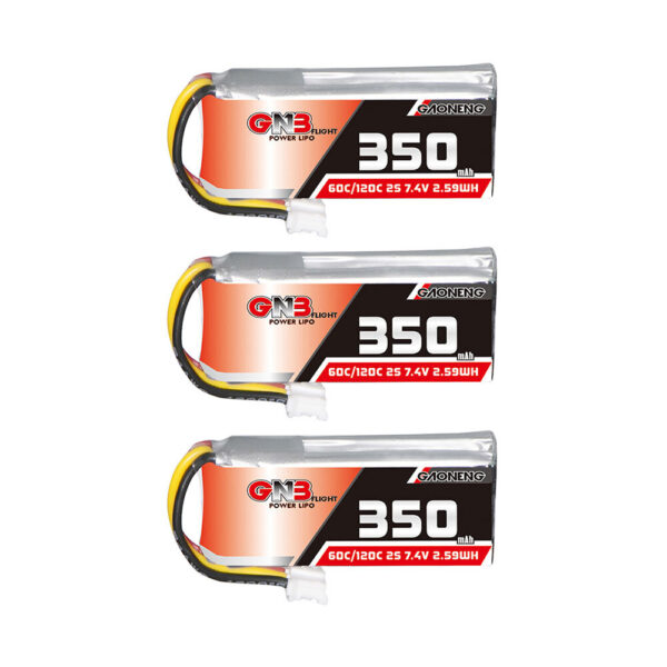 Gaoneng GNB3502S60A 7.4V 350mAh 60C 2S LiPo Battery PH2.0 Plug for 1:28 RC Car - Image 1