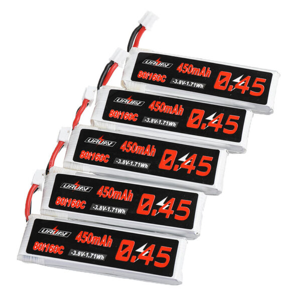 10Pcs URUAV 3.8V 450mAh 80C/160C 1S Lipo Battery PH2.0 Plug for EMAX Tinyhawk II 75mm Tiny7 Happymodel Snapper7 - Image 1