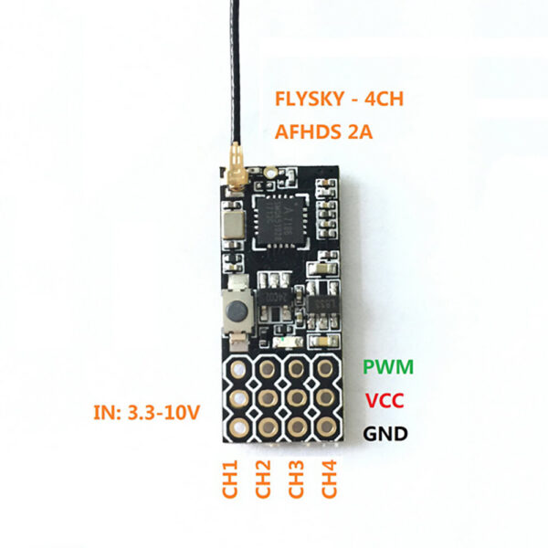 FS2A 2.4GHz 4CH AFHDS 2A PWM Output Mini Compatible Receiver for Flysky i6 i6X i6S Transmitter - Image 3