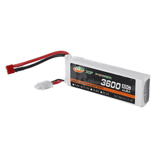 XF POWER 11.1V 3600mAh 65C 3S Lipo Battery T Plug for RC Car - Image 2