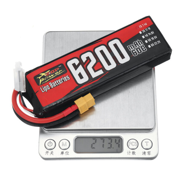 ZOP Power 2S 7.4V 6200mAh 60C 45.88Wh LiPo Battery XT60 Plug for RC Car - Image 8