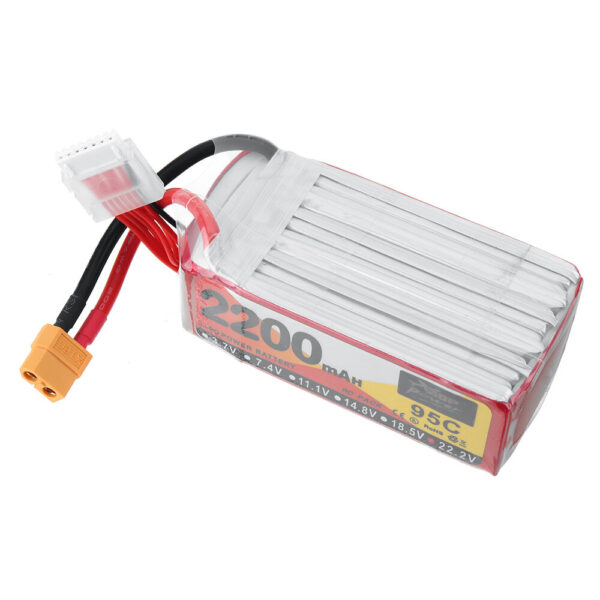 ZOP POWER 22.2V 2200mAh 95C 6S LiPo Battery XT60 Plug for RC Drone - Image 1