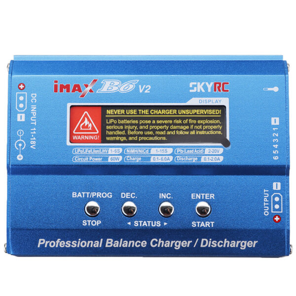 SKYRC iMAX B6 V2 60W 6A DC 2.5mm/XT60 Dual Input Battery Balance Charger Discharger with XT60 Output for Lipo/Li-ion/LiHV/LiFe/NiMh Battery - Image 1