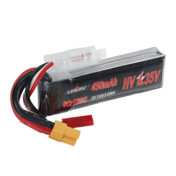 URUAV Power 7.6V 450mAh 80C/160C 2S HV LiPo Battery XT30 Plug for Happymodel Mobula8 Sub250 Nanofly20 iFlight CineBee Whoop Beta FPV Drone - Image 4