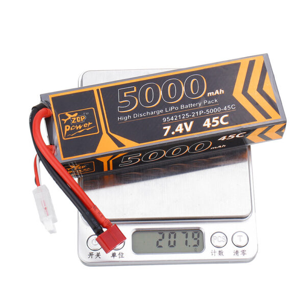 ZOP Power 7.4V 5000mAh 45C 2S Lipo Battery T Plug for 1/10 RC Racing Car - Image 6