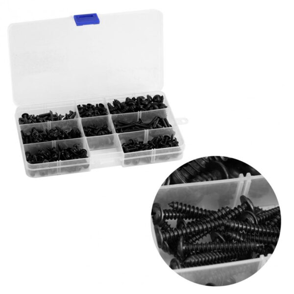 340Pcs Pan Head Tapping Screw Cross Head M3/M3.5/M4/M4.8 Self Tapping Screw Set Assortment Kit Black Furniture Carbon Steel - Image 5