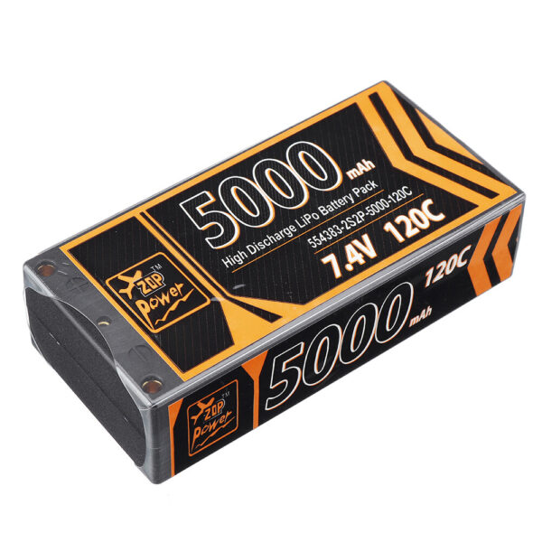 ZOP Power 7.4V 5000mAh 120C 2S Lipo Battery T Deans Plug Hard Case for RC Car - Image 2