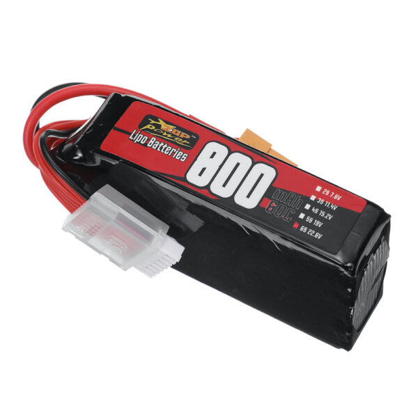 ZOP Power 6S 22.8V 800mAh 60C 17.76Wh LiPo Battery XT60 Plug for RC Drone - Image 3