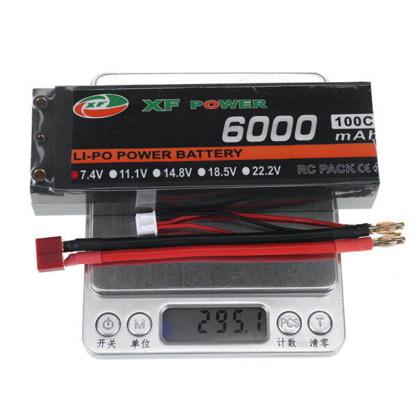 XF POWER 7.4V 6000mAh 100C 2S LiPo Battery T Deans Plug for RC Drone - Image 6