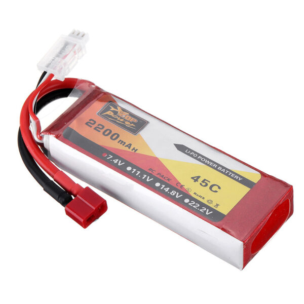 ZOP Power 7.4V 2200mAh 2S 45C Lipo Battery T Plug for Wltoys 124019 124018 144001 10428 K949 Rc Car - Image 5