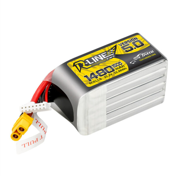 Tattu R-Line Version 5.0 1480mAh 6S 150C 22.2V Lipo Battery Pack With XT60 Plug for RC Drone - Image 3