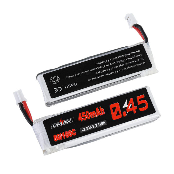 10Pcs URUAV 3.8V 450mAh 80C/160C 1S Lipo Battery PH2.0 Plug for EMAX Tinyhawk II 75mm Tiny7 Happymodel Snapper7 - Image 3