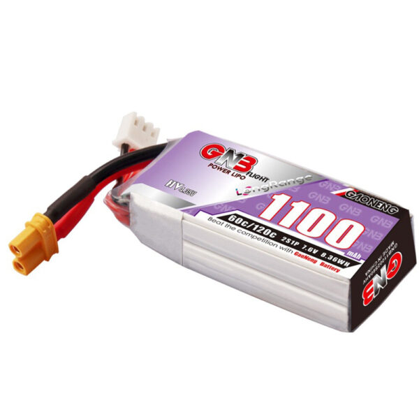 Gaoneng GNB 7.6V 1100mAh 60C 2S LiPo Battery XT30 / XT60 Plug for RC Drone - Image 2