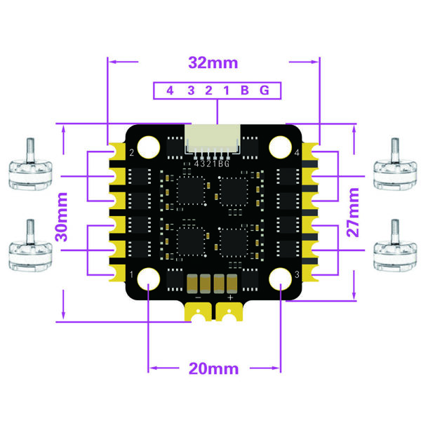 20x20mm HAKRC 15A BLheli_S BB2 2-4S 4In1 Brushless ESC Support DShot600 for RC FPV Racing Drone - Image 2