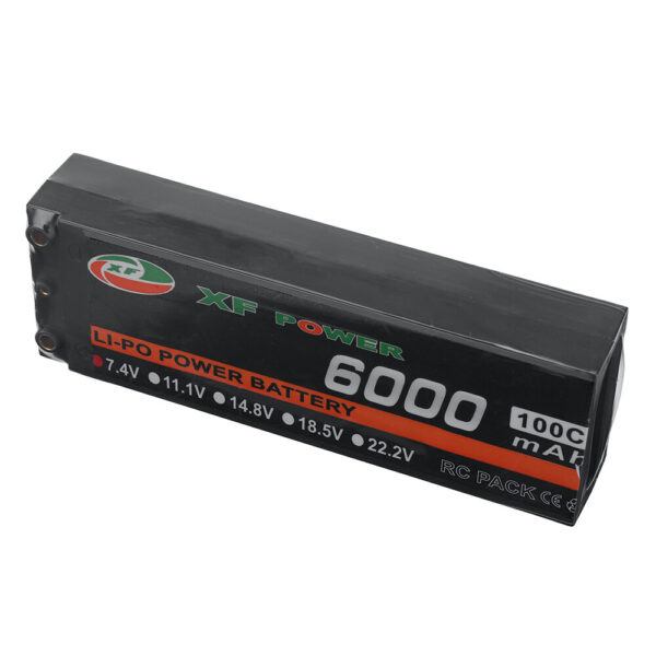 XF POWER 7.4V 6000mAh 100C 2S LiPo Battery T Deans Plug for RC Drone - Image 3