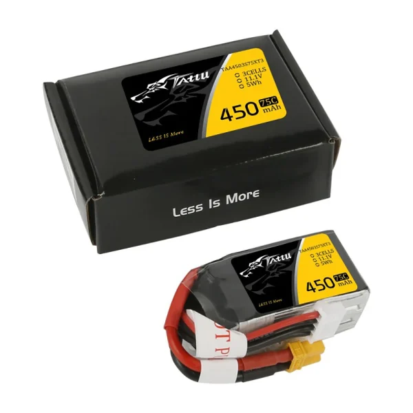 TATTU 3S 11.1V 450mAh 75C 3S1P Lipo Battery XT30 Plug for 90mm to 150mm Multirotor RC FPV Racing Drone - Image 4