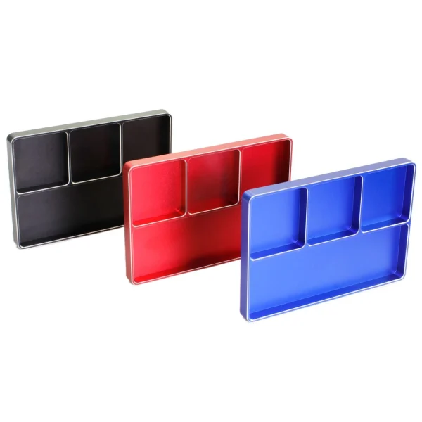 1/8 1/10 Model RC Car Metal CNC Four-Grid Simple Screw Tray Storage Box Metal Nut Screw Tray - Image 3