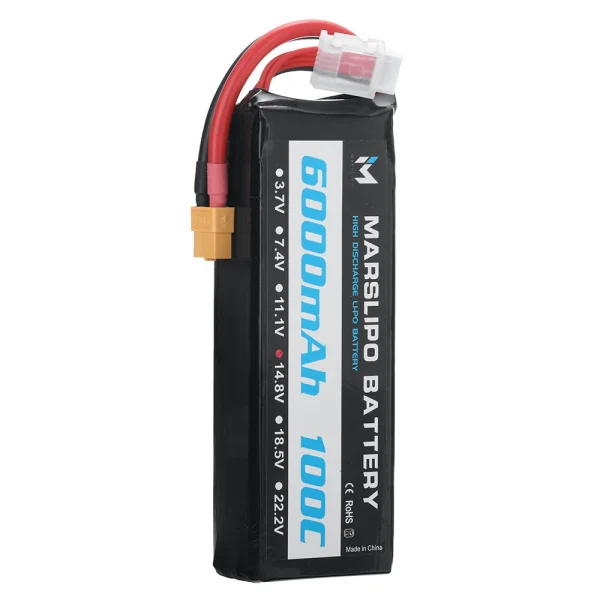 MARSLIPO 14.8V 6000mAh 100C 4S Lipo Battery XT60 Plug for RC Drones - Image 5