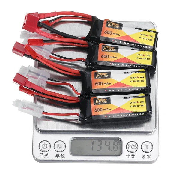 4PCS ZOP Power 7.4V 600mAh 60C 2S LiPo Battery JST + T Plug with B3 Charger XT30 Adapter Cable for RC Models - Image 9