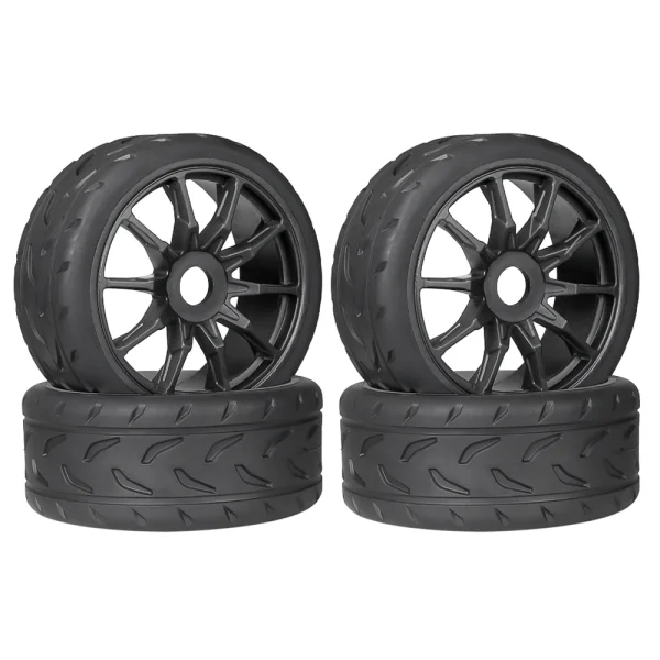 4PCS Eight-Character Pattern Racing Road Wheel Tire Spare Parts for ARRMA 1/7 Firebird FELONY Mustang GT Flat Race RC Car Vehicle Models Accessories - Image 5