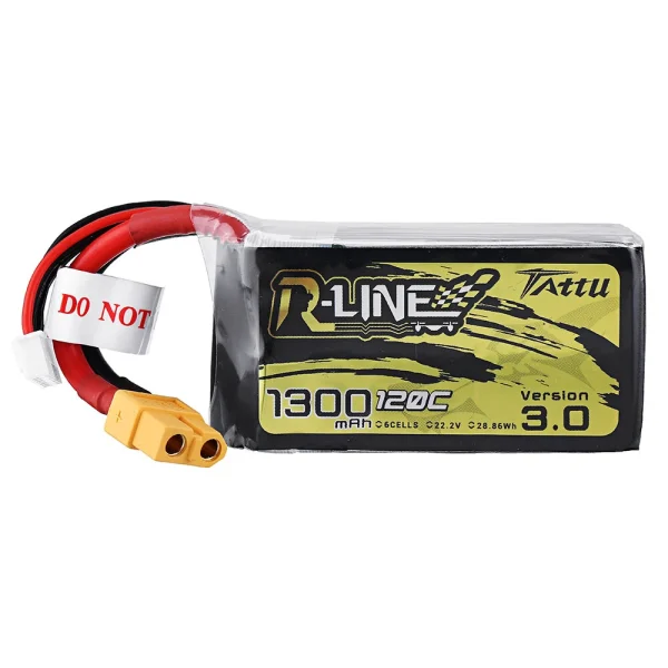 TATTU R-LINE V3.0 6S 22.2V 1300mAh 120C 6S1P LiPo Battery XT60 Plug for Mark5 HD iFlight Nazgul5 V3 Geprc Cinelog35 V2 RC Drone FPV Racing - Image 2
