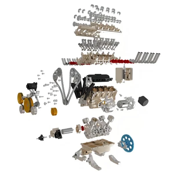 TECHING DM118 Alloy V8 8 Cylinder Engine Model DIY Assembly Kit Excellent STEAM Science Education Discovery Toys Children Gifts - Image 5