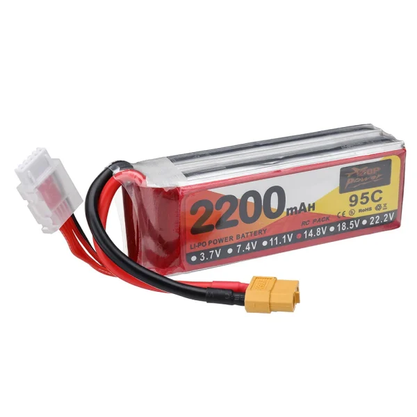 ZOP Power 14.8V 2200mAh 95C 4S LiPo Battery XT60 Plug for RC Drone - Image 2