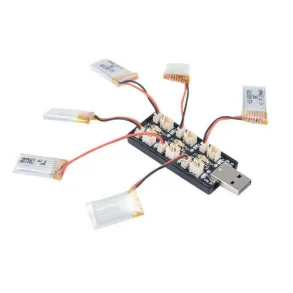 1S 6CH USB Charger 3.7V/4.2V 3.8V/4.35V Charging Hub Board PH1.25 Ph2.0 Adapter for RC Drone Quadcopter Lipo LIHV Battery