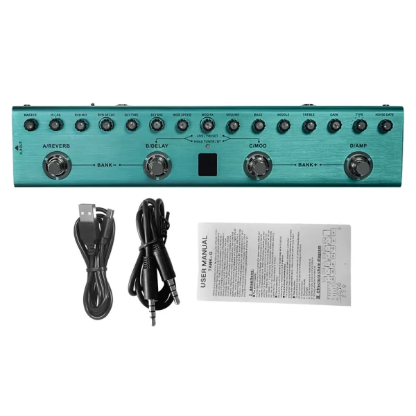 M-VAVE Guitar Effects Multi-effects Pedal 3 Band TANK-G/B Delay Reverb BT Connection Type C - Image 3