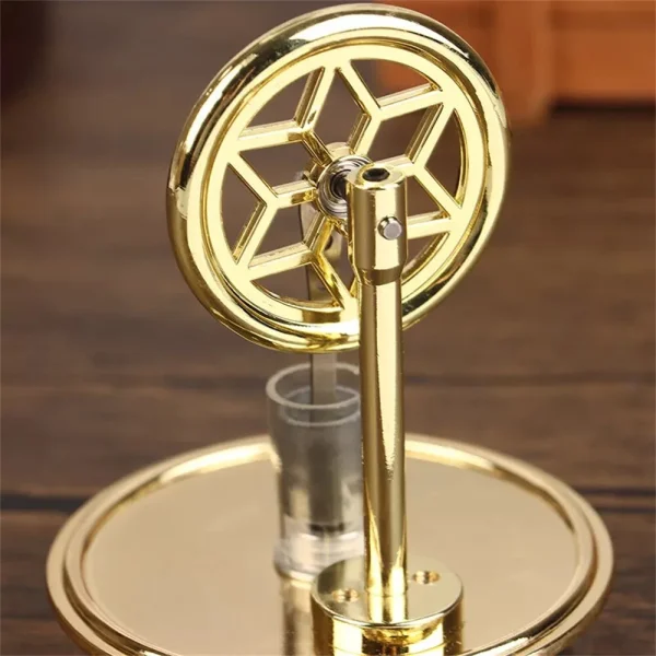 K311 Golden Mini Low Temperature Stirling Engine Model Aluminum Alloy Difference Steam Power Piston Physics Experiment Science Discovery Production Invention Desktop Decorations Collection Toys - Image 2