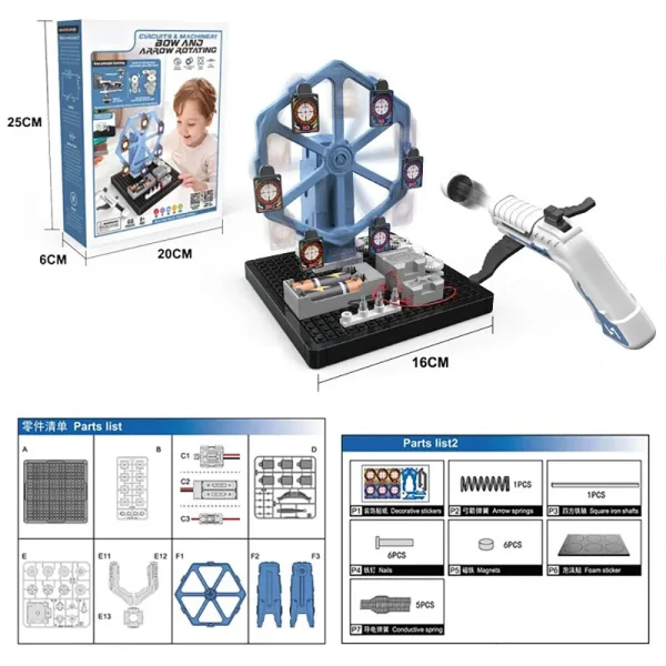 DL0103 66Pcs/Set DIY Assembly Electronic Mechanical STEM Toys Science Experiment Teaching Rotating Target Educational - Image 5