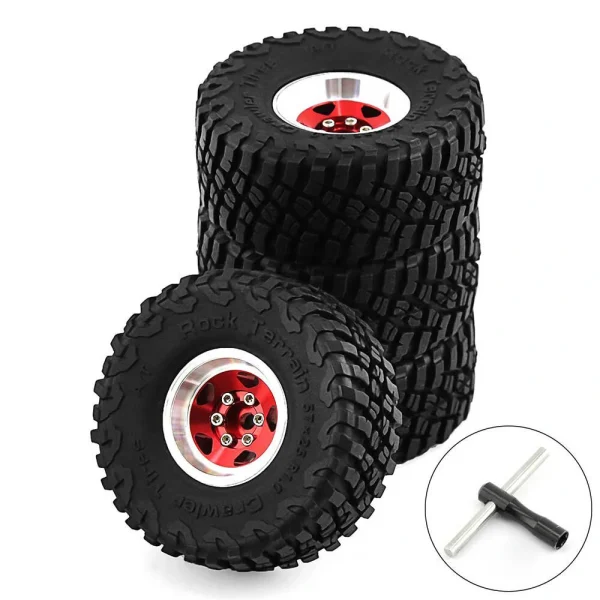 4pcs 1.0 inch Climbing Car Aluminum Alloy RC Car Wheel Tire for 1/18 TRX4M SCX24 FMS FCX18 FCX24 Furitek FX118 Off-road Parts - Image 4