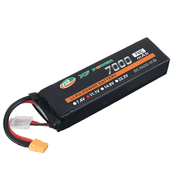 XF POWER 11.1V 7000mAh 70C 3S LiPo Battery XT60 Plug for RC Drone - Image 4