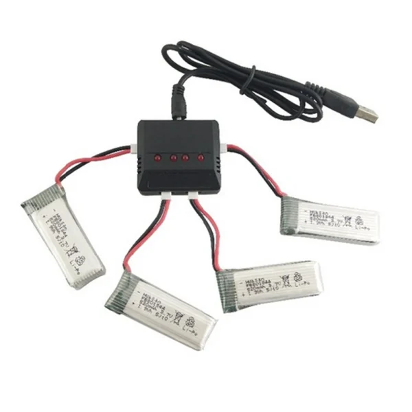 3.7v One To Four Small White Head Charger Toy Battery Quadcopter With Overcharge Protection Drone Accessories - Image 5