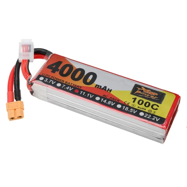ZOP Power 11.1V 4000mAh 100C 3S LiPo Battery XT60 Plug for RC Drone - Image 5