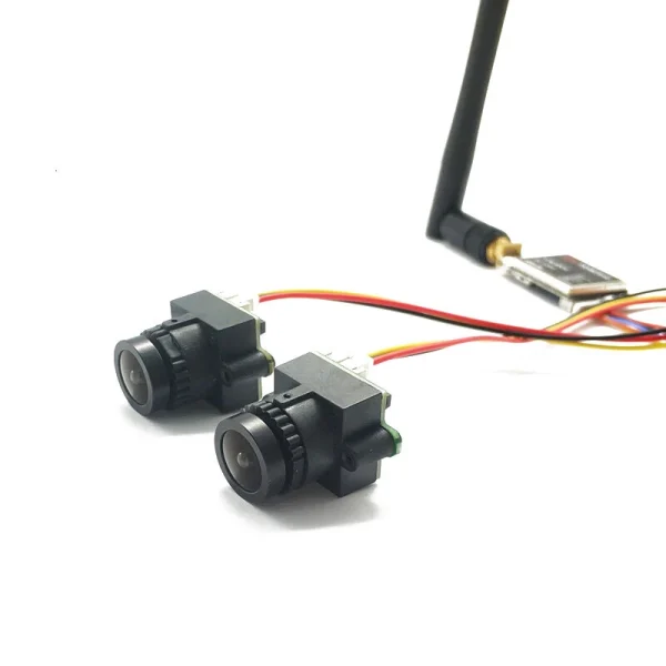 EWRF FPV Dual Camera System 1000TVL CMOS Mini Two Cameras + 5.8Ghz 600mW 40CH VTX + 3CH Switch Support PMW for RC Racing Drone - Image 3