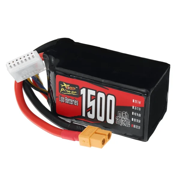 ZOP Power 6S 22.2V 1500mAh 120/240C 33.3Wh LiPo Battery XT60 Plug for SpeedyBee Master 5 Geprc Cinelog35 Analog - Image 3