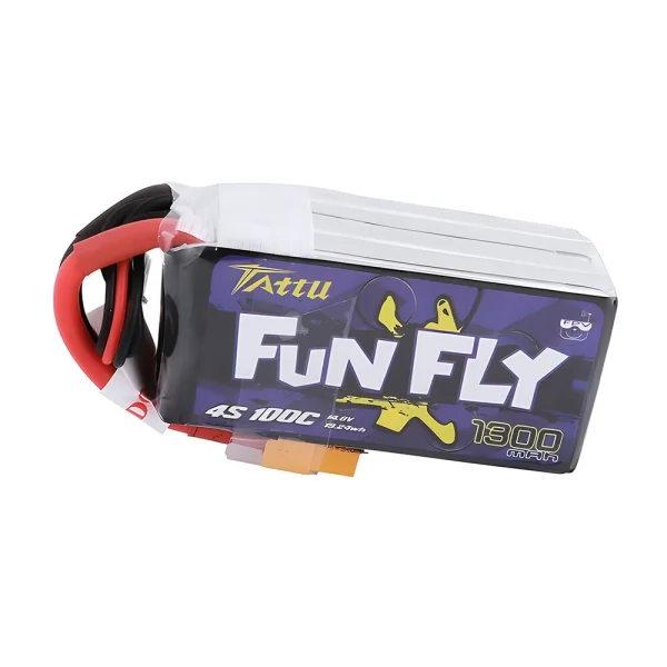 TATTU FUNFLY 4S 14.8V 1300mAh 100C 4S1P LiPo Battery XT60 Plug for Eachine Wizard X220S FPV Racer RC Drone - Image 2