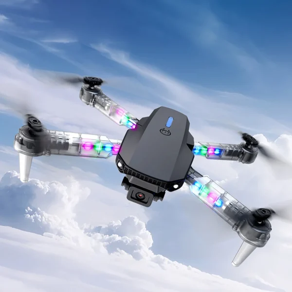 YLR/C E88D WiFi FPV with HD Dual Camera Lighting Arms Optical Flow Positioning Colorful LED Light Foldable RC Drone Quadcopter RTF - Image 3