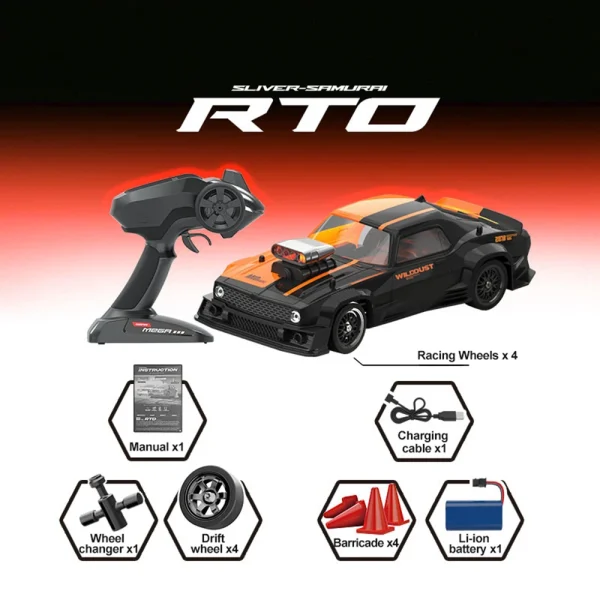 KAMTOM DC163A RTR 1/16 2.4G 4WD 50km/h Drift RC Car ESP Gyro Mini Race LED Light High Speed Racing On-Road Full Proportional Classic Retro Electric Remote Radio Control Vehicles Model Toys - Image 5