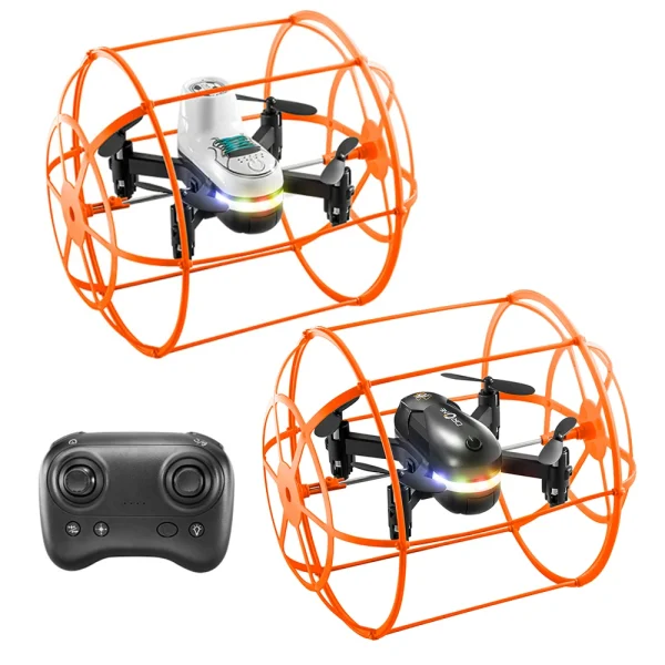 YLR/C S166 Removable 2 Batteries Design Climb Wall Flat Running AIR Flying Modes with Gradient Lighting 360 Stunt Roll Grid Full Protection Child Gift RC Toys Drone Quadcopter RTF - Image 4
