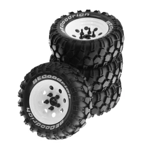 4PCS Off Road Tires Wheel 1.9 inch for 1/8 RC Racing Crawler Car FMS NT4 SCX10 W136 RC Car Parts One Line Hex Adapter