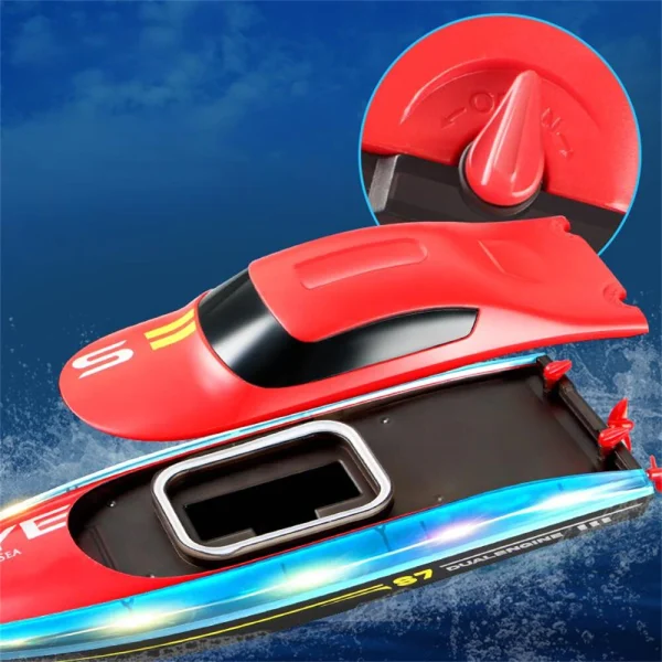 4DRC S7 RTR 2.4G RC Boat Waterproof Speedboat LED Light High Speed Remote Control Ship Dual Motors Vehicles Models Toys - Image 3