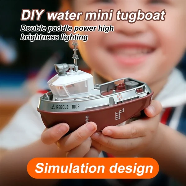 S820 1/32 2.4G Mini RC Boat LED Light Dual Motor Waterproof Remote Control Rescue 1008 Wireless Electric Vehicles Models Toys Kids Children Gift - Image 8