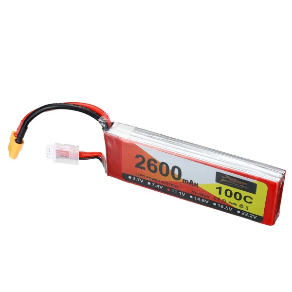 ZOP Power 11.1V 2600mAh 100C 3S LiPo Battery XT60 Plug for RC Drone - Image 6