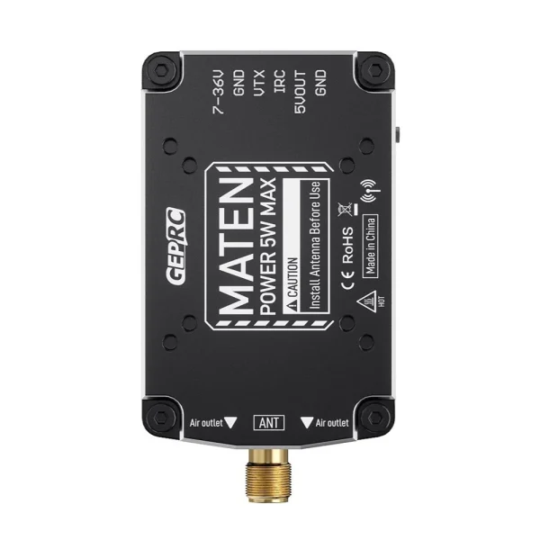 GEPRC MATEN 5.8G 5W 80CH VTX PRO 7-36V IRC Tramp Protocol Support OSD Parameter Adjustment Built-in Microphone Image Transmission for FPV Drones - Image 3