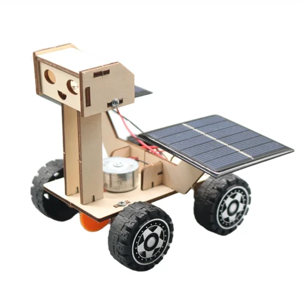 DIY Solar Lunar Rover Car Educational Toy Wooden Kit Solar-Energy Powered Kids Students Children Science - Image 2