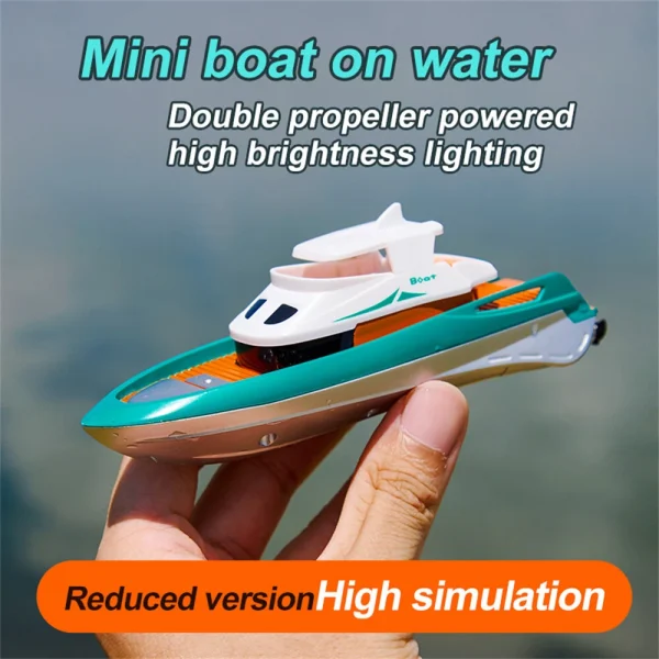 S821 S822 RTR 1/32 2.4G Mini RC Boat Waterproof Remote Control Ship LED Light High Speed Palm Speed Vehicles Models Dual Propeller Summer Pool Water Toys - Image 4