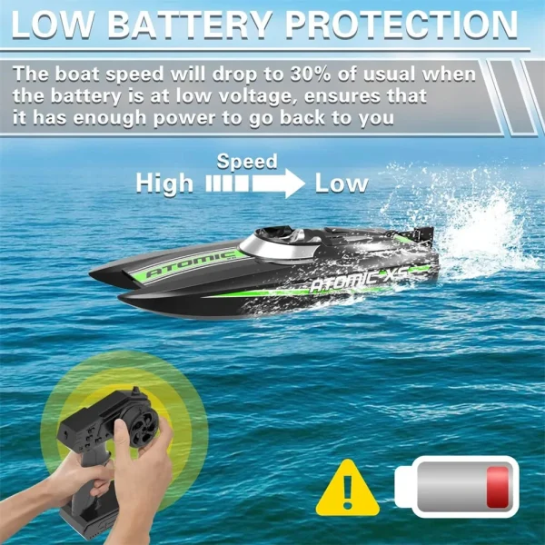 Volantexrc 2.4G 2CH 795-5 ATOMIC XS Mini RC Boat 30km/h Waterproof Reverse Water-Cooled Vehicles Models RTR Pool LakesToys - Image 6